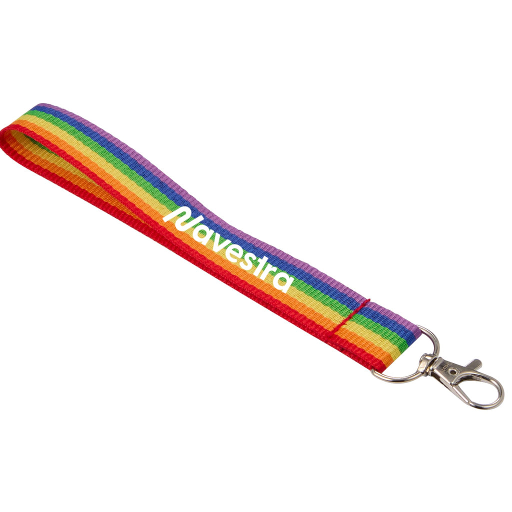 Rainbow Wrist Lanyard in Recycled Polyester - Rainbow - Front