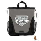 Rainier Recycled Drawstring Bag with Side Pockets - Gray - Front