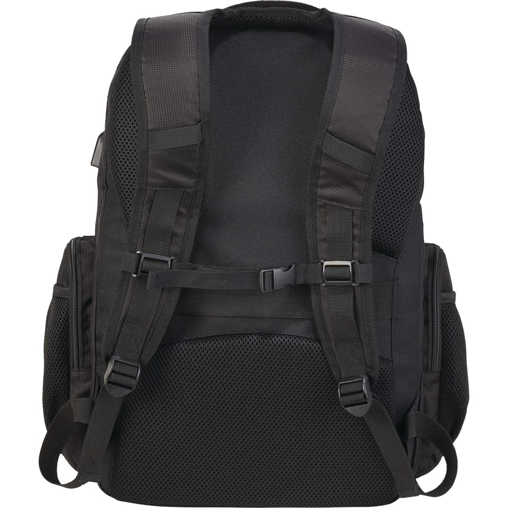 Rainier TSA Laptop Backpack with USB Port, 17 Inch Transfer - Black - Back