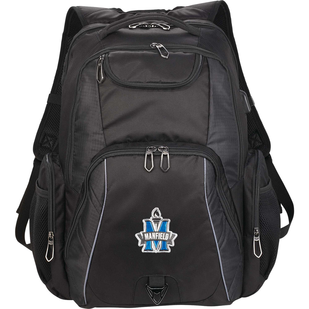 Rainier TSA Laptop Backpack with USB Port, 17 Inch Transfer - Black - Front
