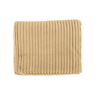 Raleigh Ribbed Flannel Blanket in Recycled PET - Tan - Front