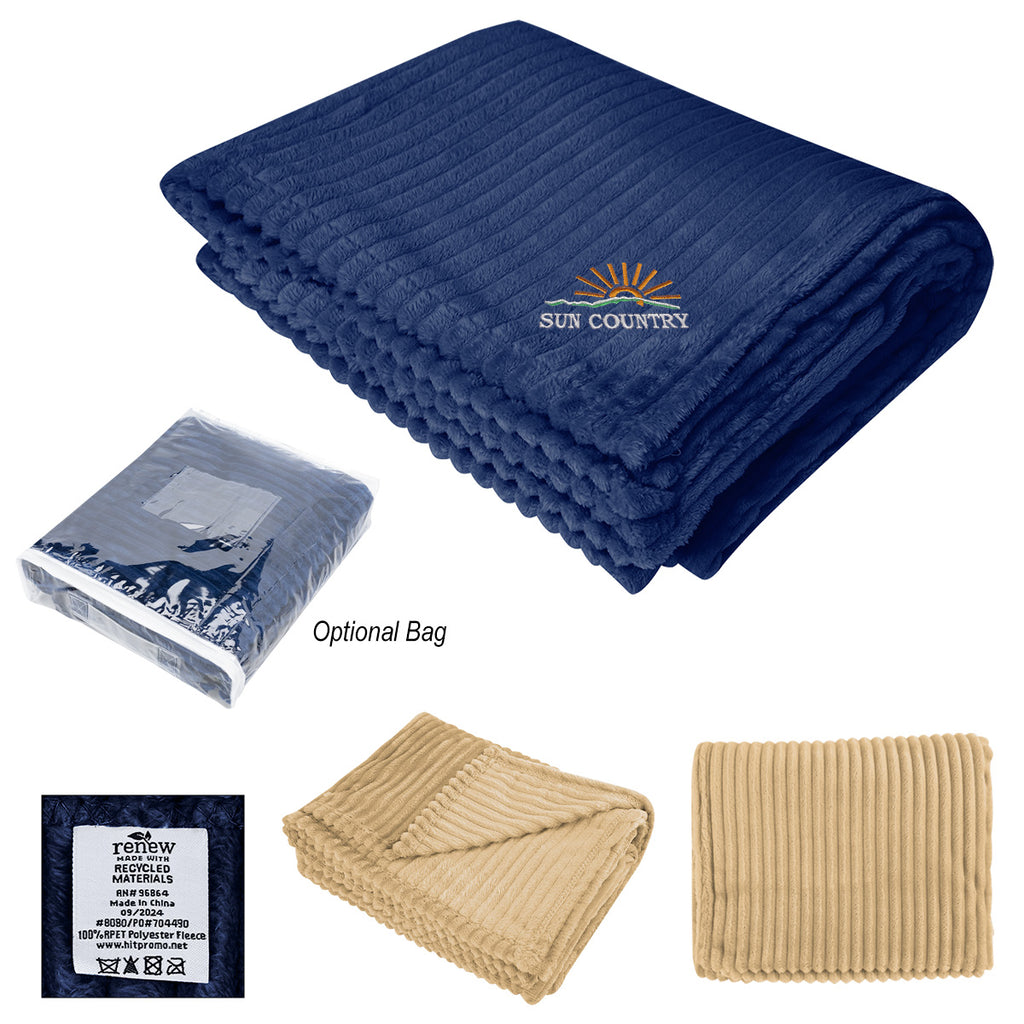 Raleigh Ribbed Flannel Blanket in Recycled PET