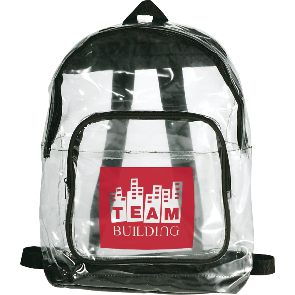 Rally Clear Event Backpack with Reinforced Base - Black - Front
