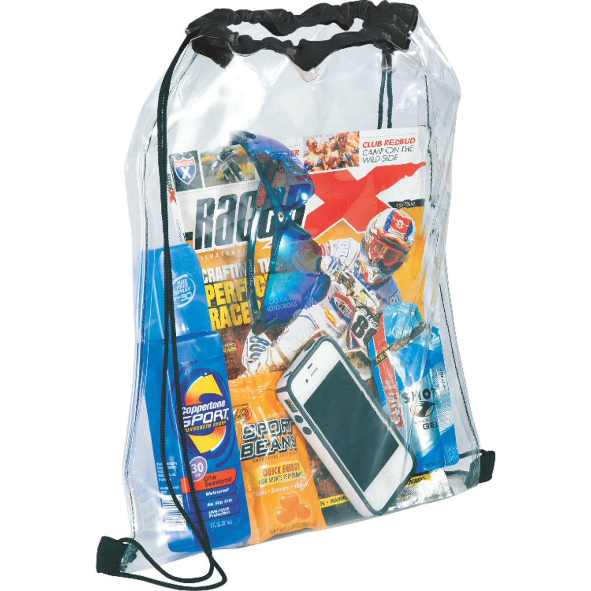 Rally Clear Stadium Drawstring Bag - Black - Photo 3