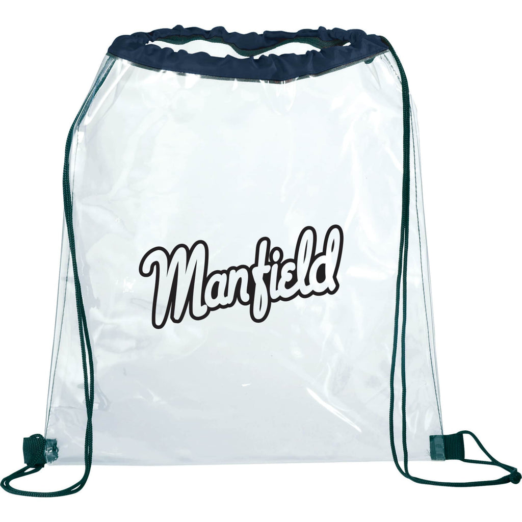 Rally Clear Stadium Drawstring Bag - Navy - Front