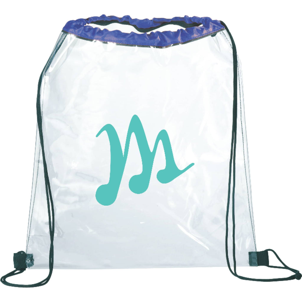 Rally Clear Stadium Drawstring Bag - Royal - Front