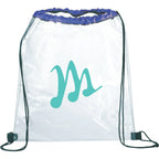 Rally Clear Stadium Drawstring Bag - Royal - Front