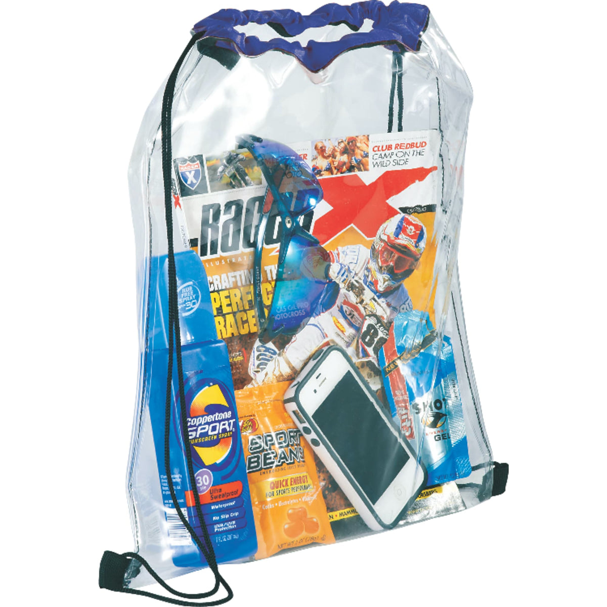 Rally Clear Stadium Drawstring Bag - Royal - Photo 4