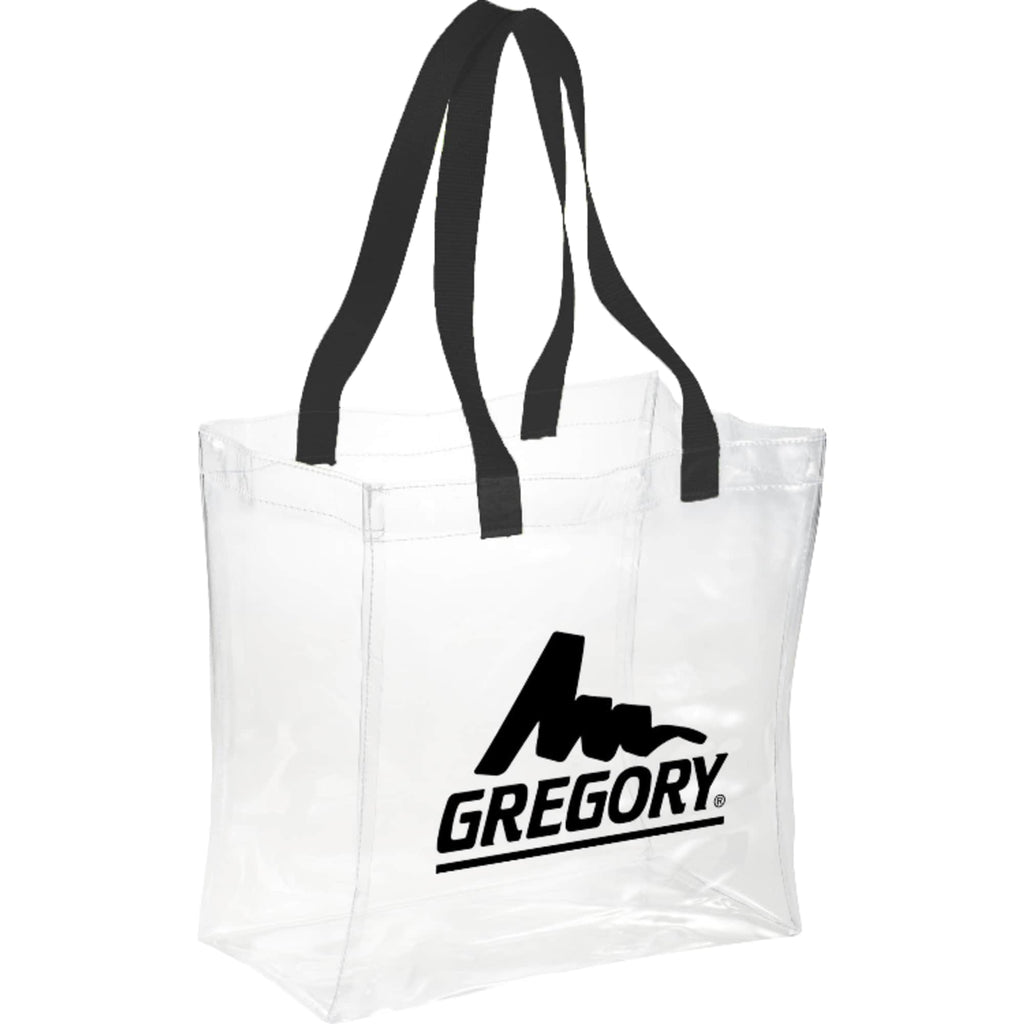 Rally Clear Stadium Tote with Webbed Handles - Black - Front