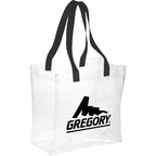 Rally Clear Stadium Tote with Webbed Handles - Black - Front