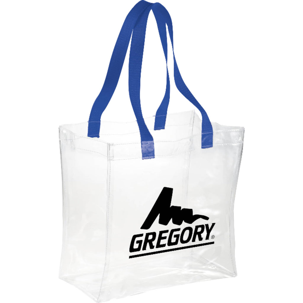 Rally Clear Stadium Tote with Webbed Handles - Royal - Front