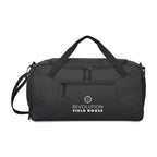 Rally Deluxe Recycled Sport Duffel with Shoe Tunnel Embroidery - Black - View 1