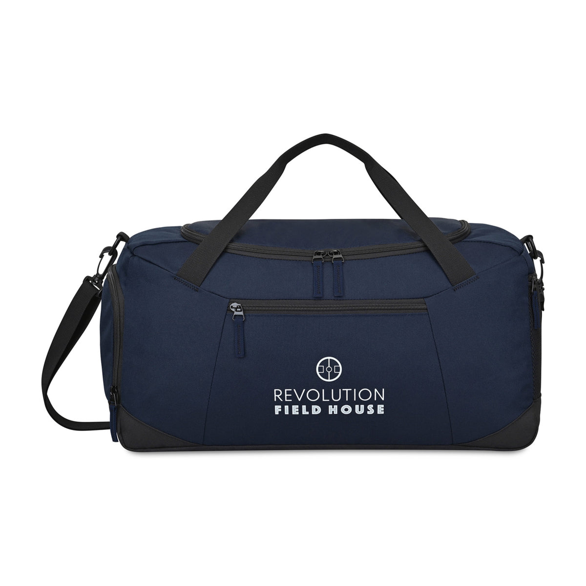 Rally Deluxe Recycled Sport Duffel with Shoe Tunnel Embroidery - Navy - View 1
