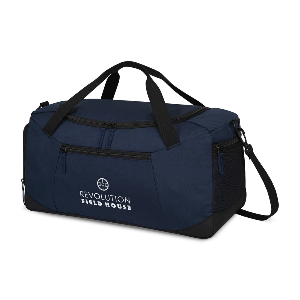 Rally Deluxe Recycled Sport Duffel with Shoe Tunnel Embroidery - Navy - View 4