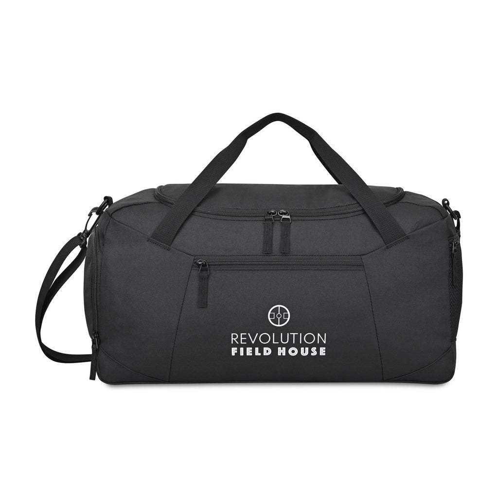 Rally Deluxe Recycled Sport Duffel with Shoe Tunnel Transfer - Black - View 1