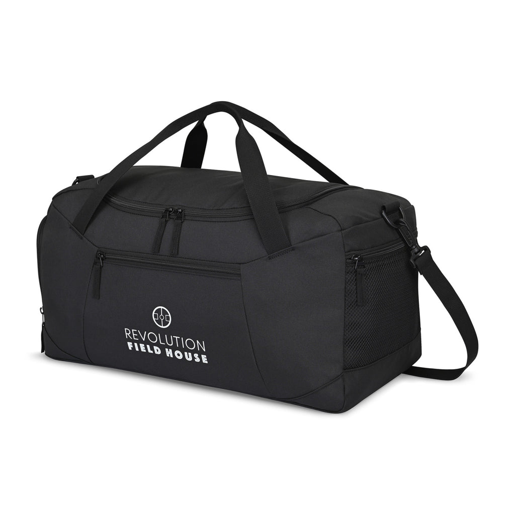 Rally Deluxe Recycled Sport Duffel with Shoe Tunnel Transfer - Black - View 3