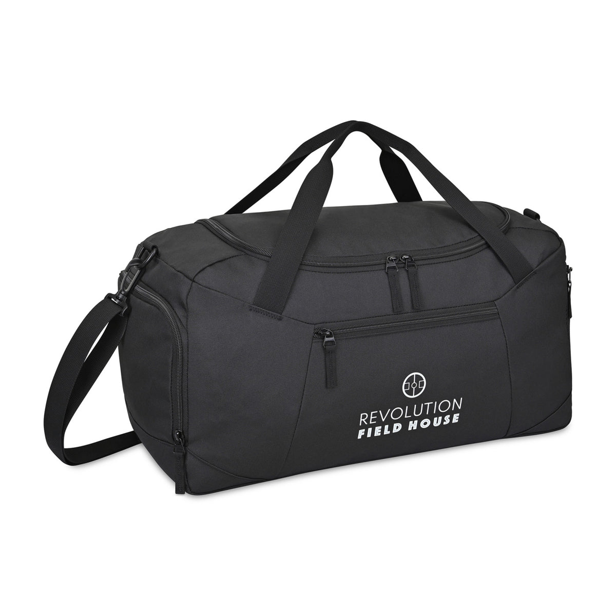 Rally Deluxe Recycled Sport Duffel with Shoe Tunnel Transfer - Black - View 4