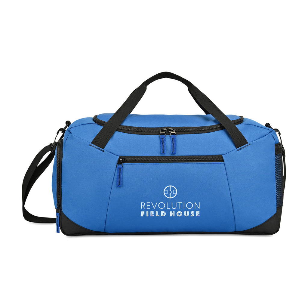Rally Deluxe Recycled Sport Duffel with Shoe Tunnel Transfer - Royal Blue - View 1