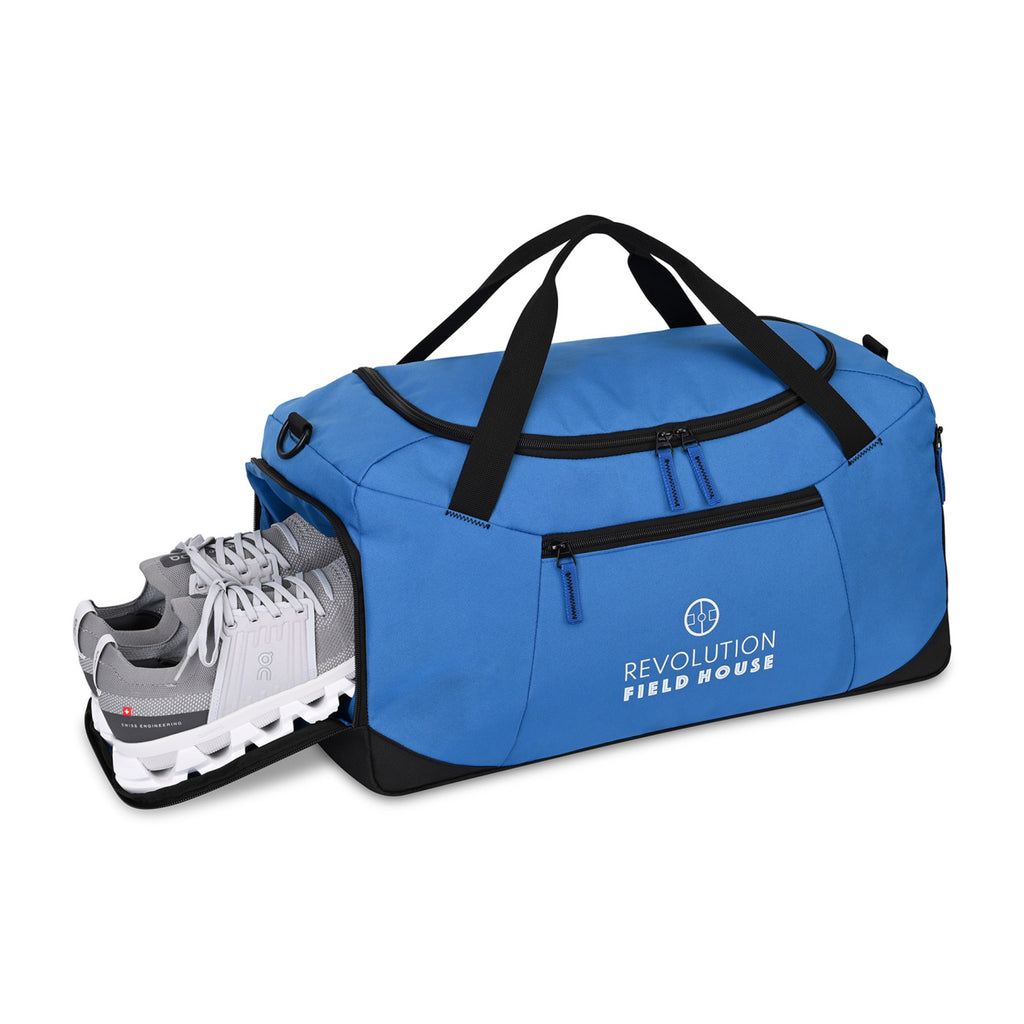 Rally Deluxe Recycled Sport Duffel with Shoe Tunnel Transfer - Royal Blue - View 2