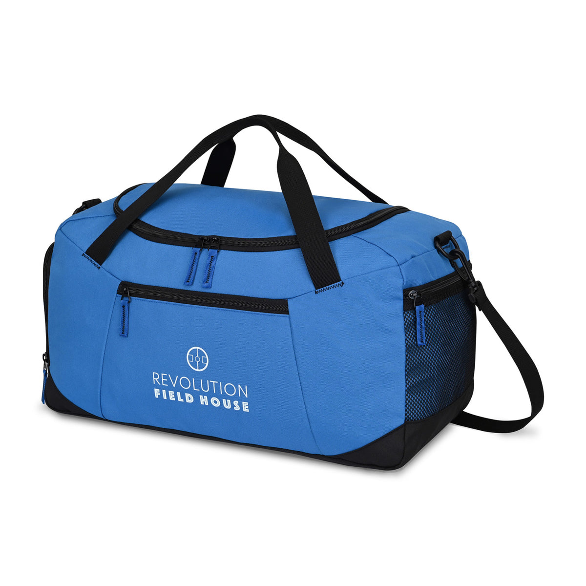 Rally Deluxe Recycled Sport Duffel with Shoe Tunnel Transfer - Royal Blue - View 3