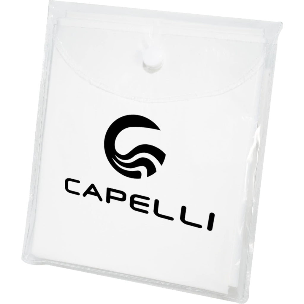 Rally Hooded Rain Poncho in a Pouch - White - Front