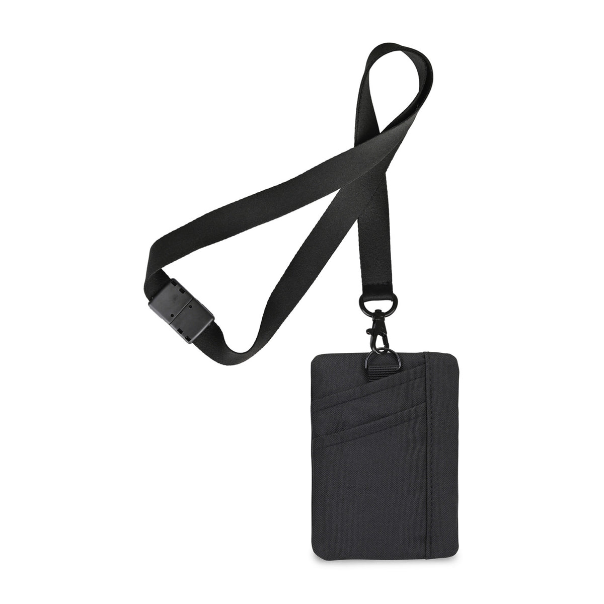 Rally ID Pouch Lanyard in Recycled PET Transfer - Black - View 2