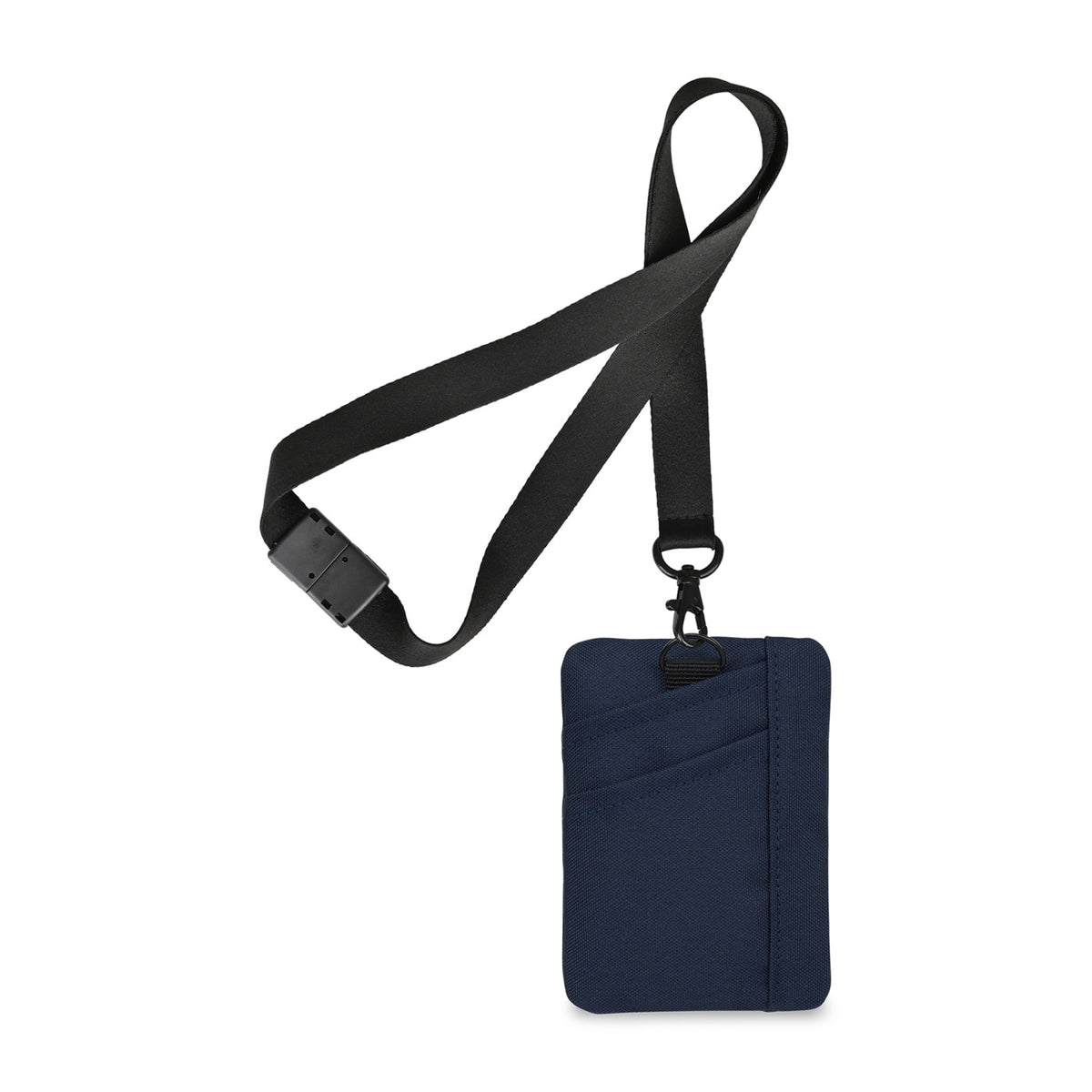 Rally ID Pouch Lanyard in Recycled PET Transfer - Navy - View 2