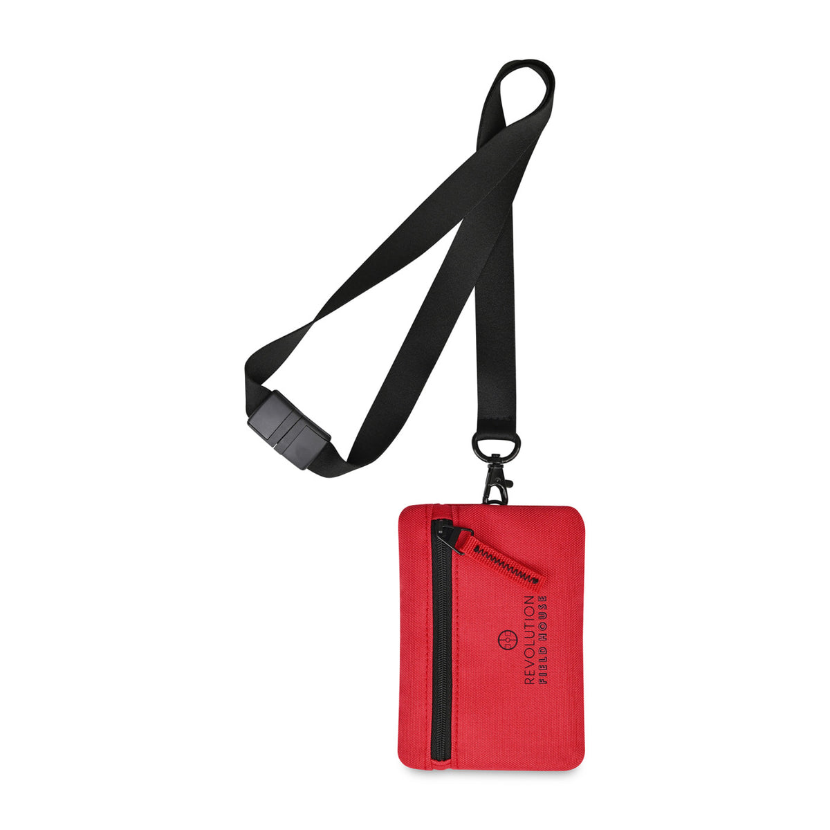 Rally ID Pouch Lanyard in Recycled PET Transfer - Red - View 1