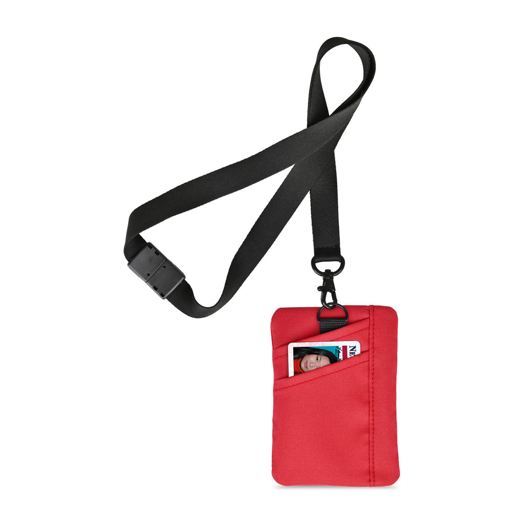 Rally ID Pouch Lanyard in Recycled PET Transfer - Red - View 3