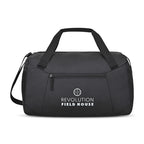 Rally Recycled Sport Duffel with Mesh Stash Pocket Embroidery - Black - View 1