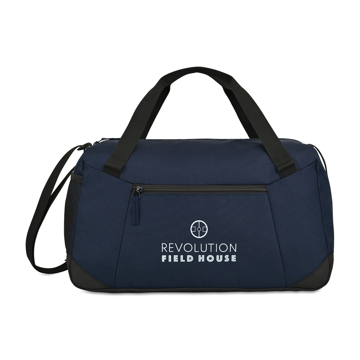 Rally Recycled Sport Duffel with Mesh Stash Pocket Embroidery - Navy - View 1