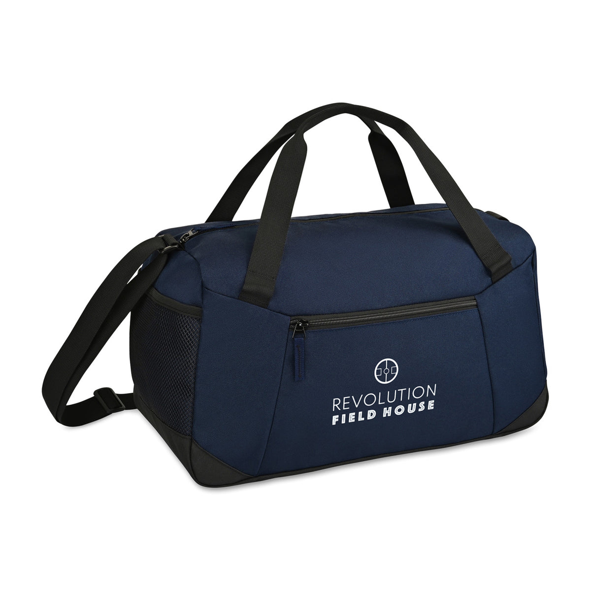 Rally Recycled Sport Duffel with Mesh Stash Pocket Embroidery - Navy - View 2