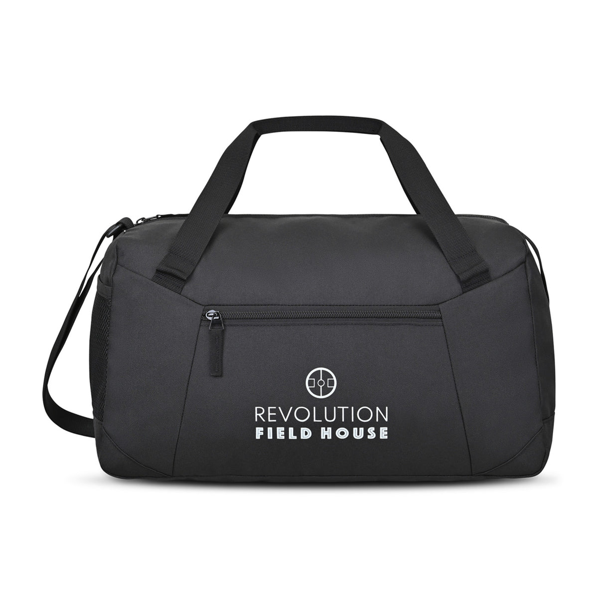 Rally Recycled Sport Duffel with Mesh Stash Pocket Transfer - Black - View 1