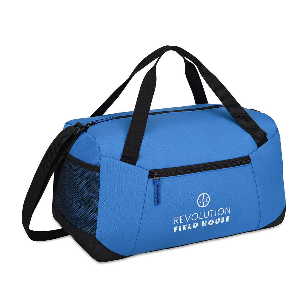 Rally Recycled Sport Duffel with Mesh Stash Pocket Transfer - Royal Blue - View 3