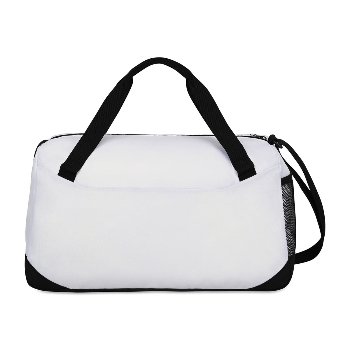 Rally Recycled Sport Duffel with Mesh Stash Pocket Transfer - White - View 3