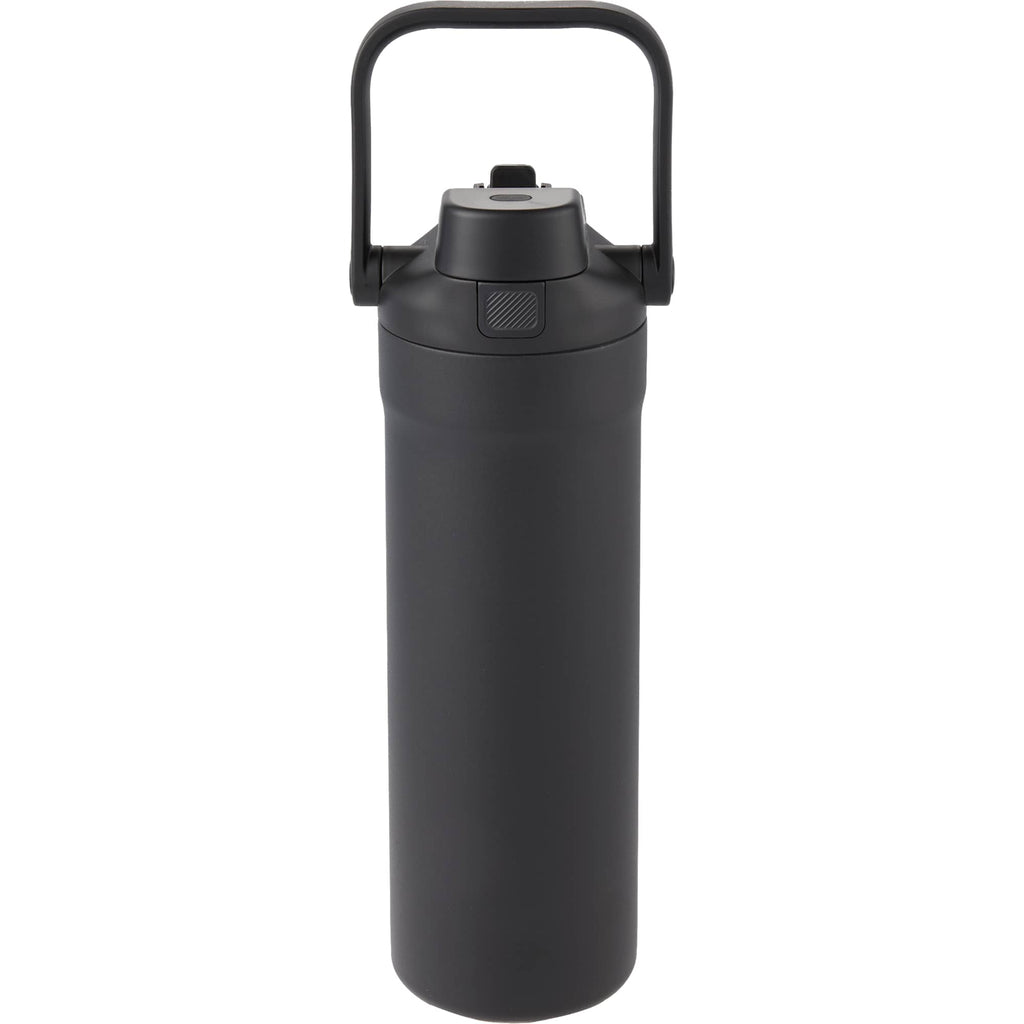 Ranier 2-in-1 Insulated Bottle with Straw and Chug Lid, 25 oz Full Color - Black - Back