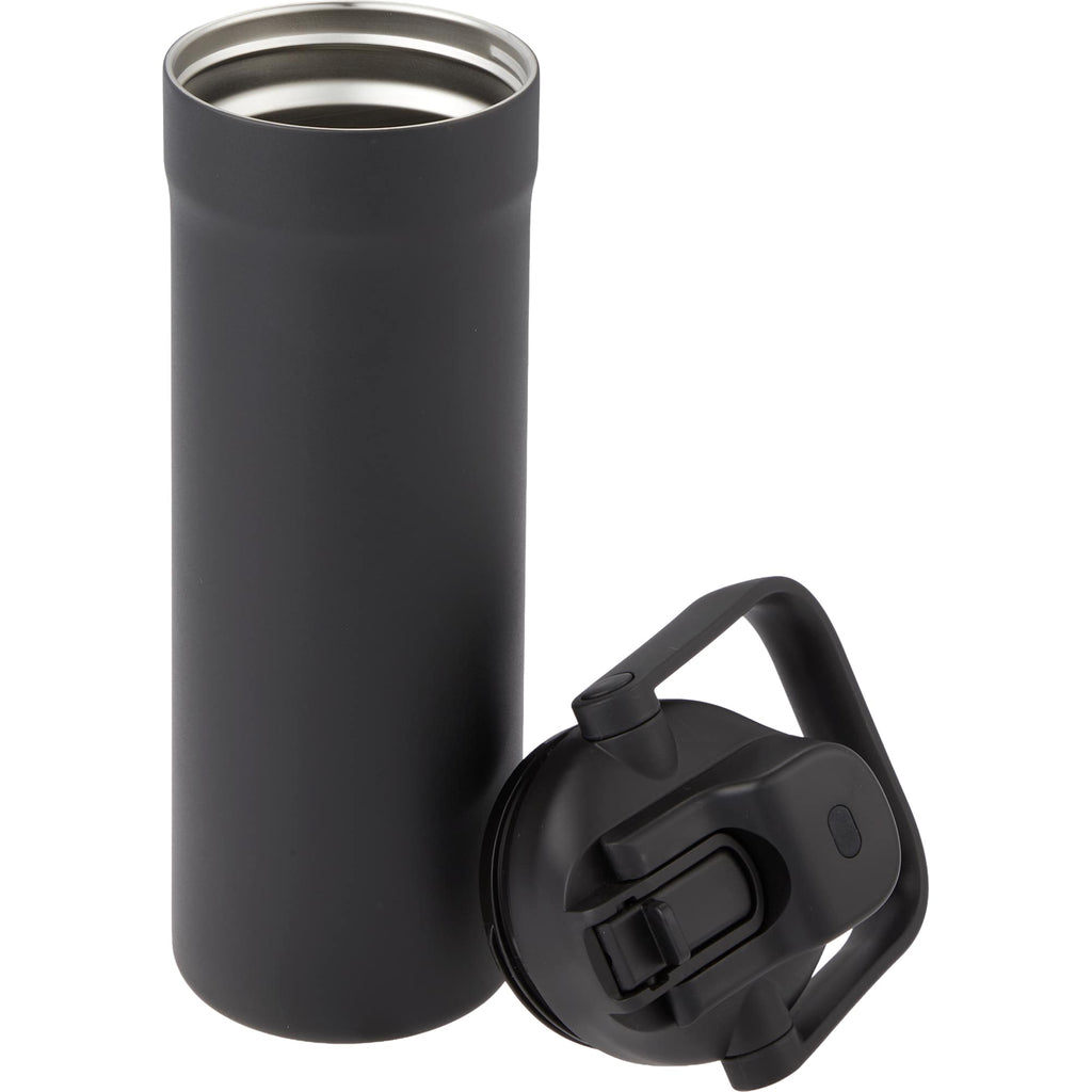 Ranier 2-in-1 Insulated Bottle with Straw and Chug Lid, 25 oz Full Color - Black - Detail