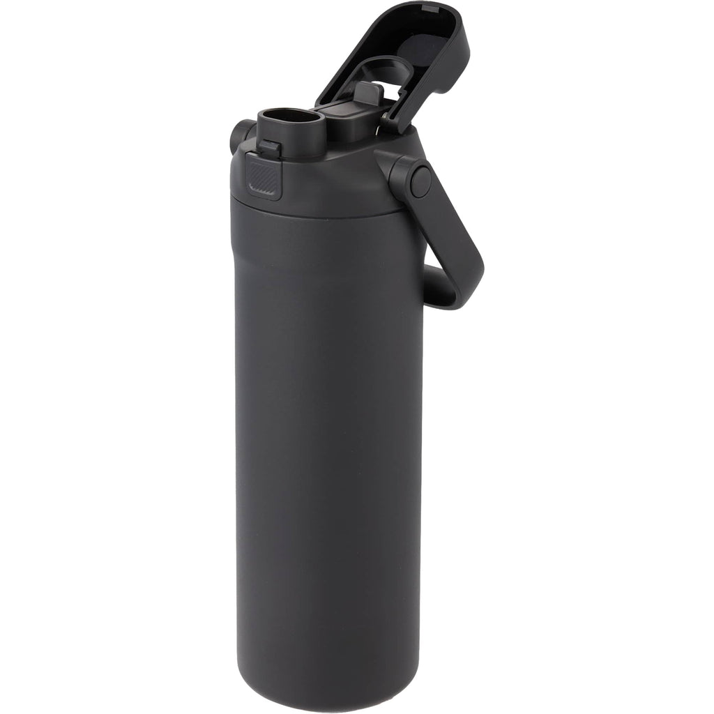 Ranier 2-in-1 Insulated Bottle with Straw and Chug Lid, 25 oz Full Color - Black - Left Angle 2