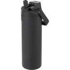 Ranier 2-in-1 Insulated Bottle with Straw and Chug Lid, 25 oz Full Color - Black - Left Angle
