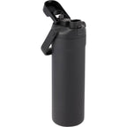 Ranier 2-in-1 Insulated Bottle with Straw and Chug Lid, 25 oz Full Color - Black - Right Angle 2