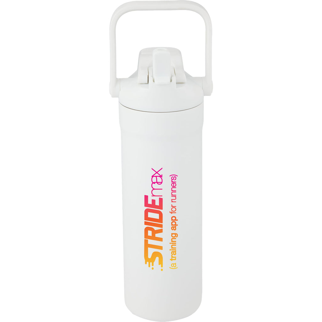 Ranier 2-in-1 Insulated Bottle with Straw and Chug Lid, 25 oz Full Color - White - Front