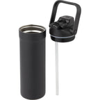 Ranier 2-in-1 Insulated Bottle with Straw and Chug Lid, 25 oz Laser Engraving - Black - Detail 4