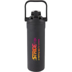 Ranier 2-in-1 Insulated Bottle with Straw and Chug Lid, 25 oz Laser Engraving - Black - Front