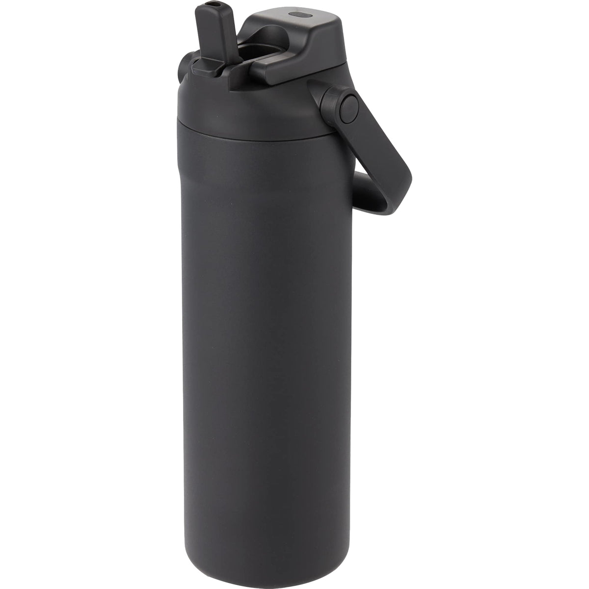 Ranier 2-in-1 Insulated Bottle with Straw and Chug Lid, 25 oz Laser Engraving - Black - Left Angle