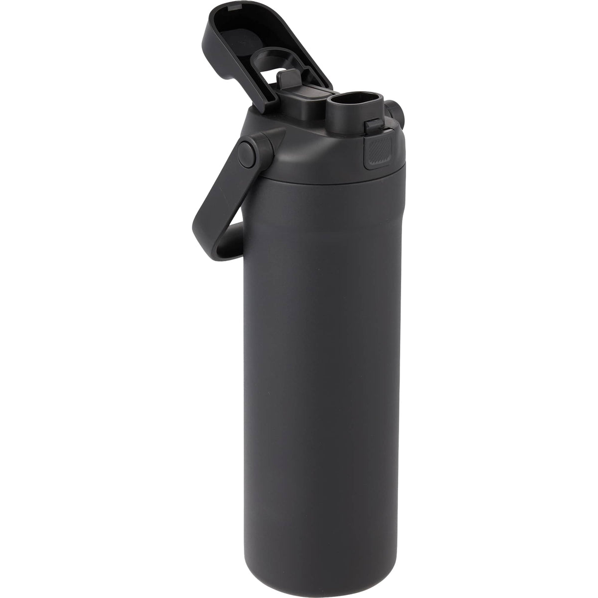 Ranier 2-in-1 Insulated Bottle with Straw and Chug Lid, 25 oz Laser Engraving - Black - Right Angle 2