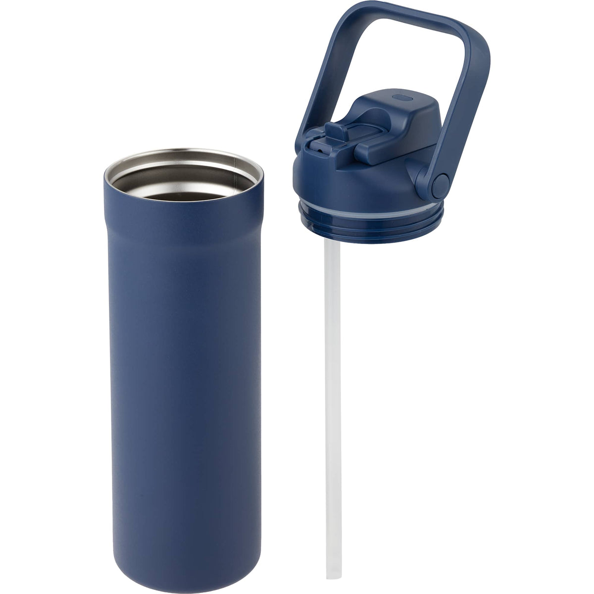 Ranier 2-in-1 Insulated Bottle with Straw and Chug Lid, 25 oz Laser Engraving - Navy - Detail 4