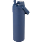 Ranier 2-in-1 Insulated Bottle with Straw and Chug Lid, 25 oz Laser Engraving - Navy - Left Angle