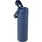 Ranier 2-in-1 Insulated Bottle with Straw and Chug Lid, 25 oz Laser Engraving - Navy - Right Angle 2