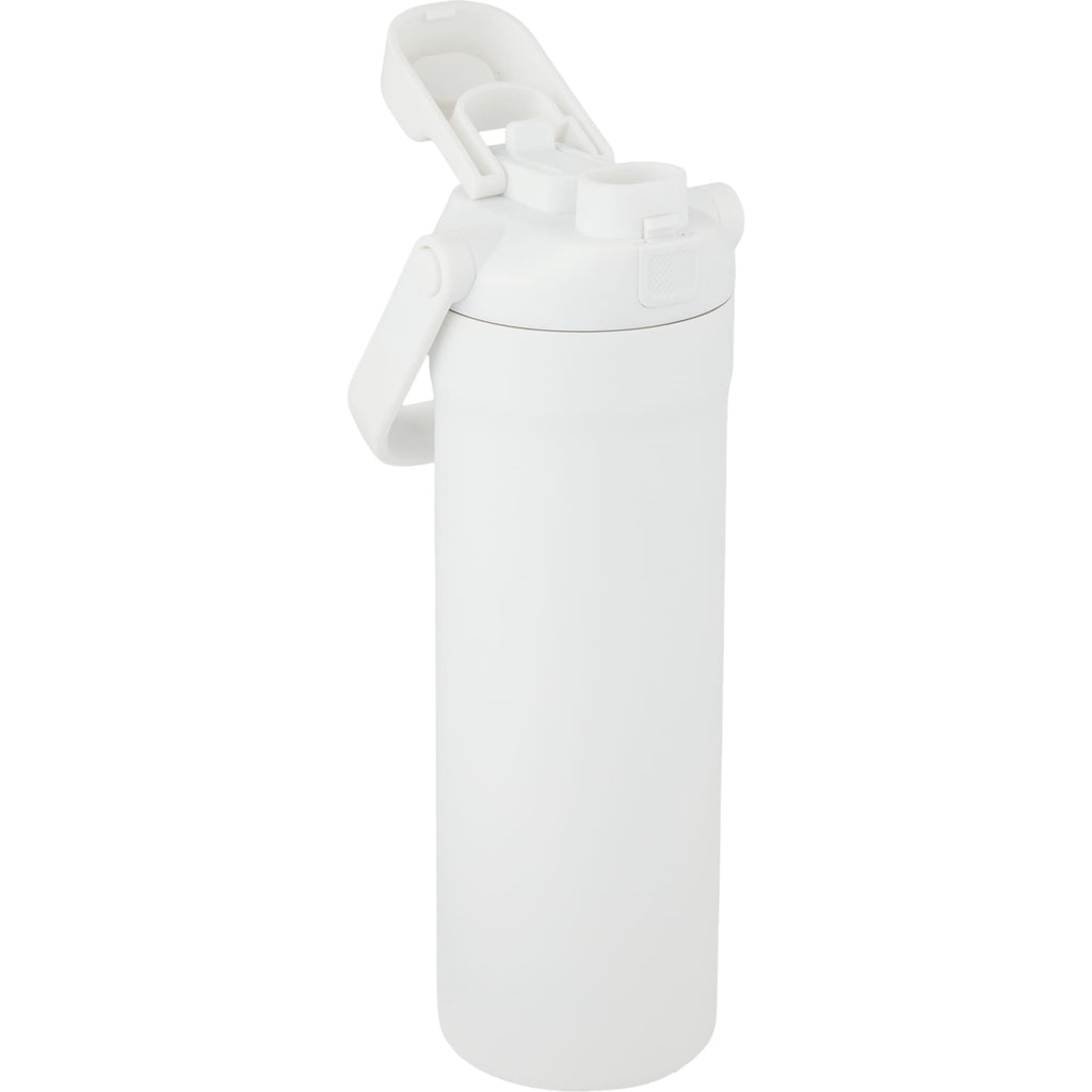 Ranier 2-in-1 Insulated Bottle with Straw and Chug Lid, 25 oz Laser Engraving - White - Back Right Angle