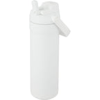 Ranier 2-in-1 Insulated Bottle with Straw and Chug Lid, 25 oz Laser Engraving - White - Left Angle